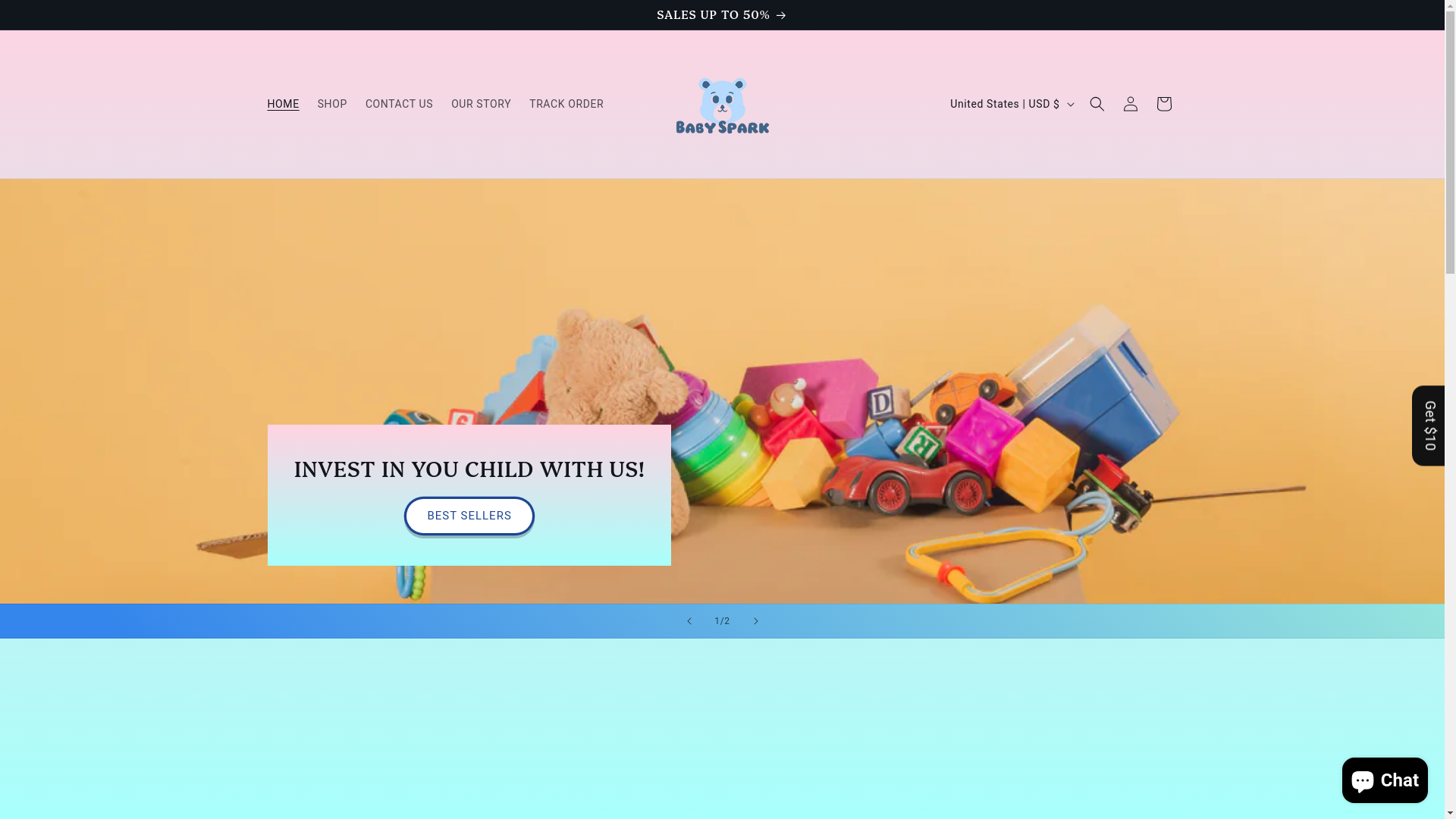 website screenshot of https://babyspaark.store/