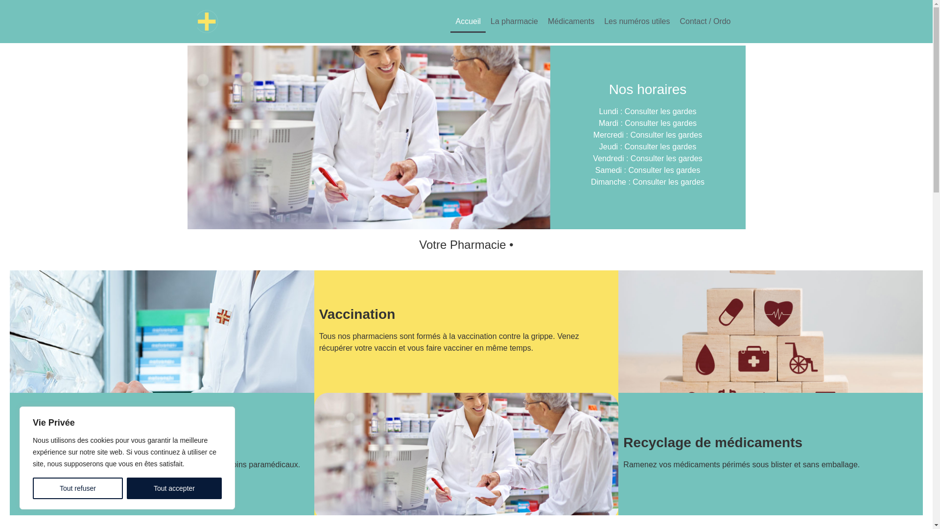 website screenshot of https://pharmaciedebracieux.fr/