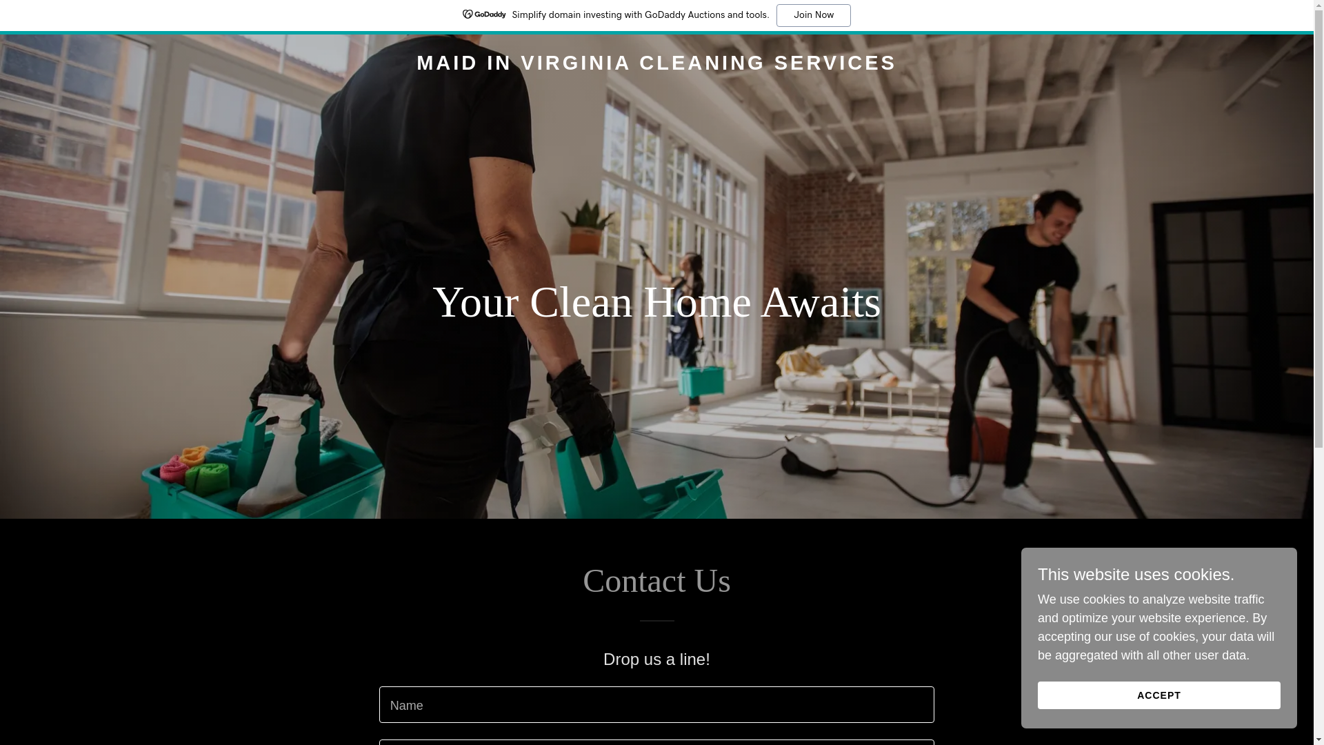 website screenshot of https://maidinvirginiacleaningservices.com/
