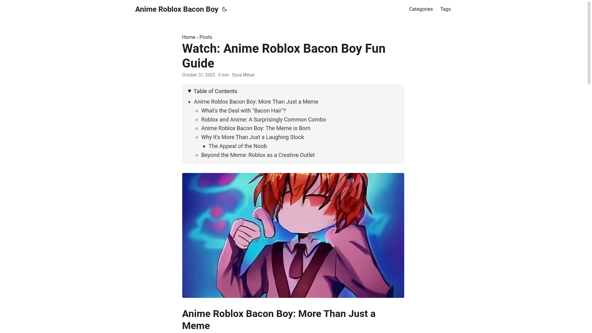 website screenshot of https://anime-roblox-bacon-boy.pages.dev/