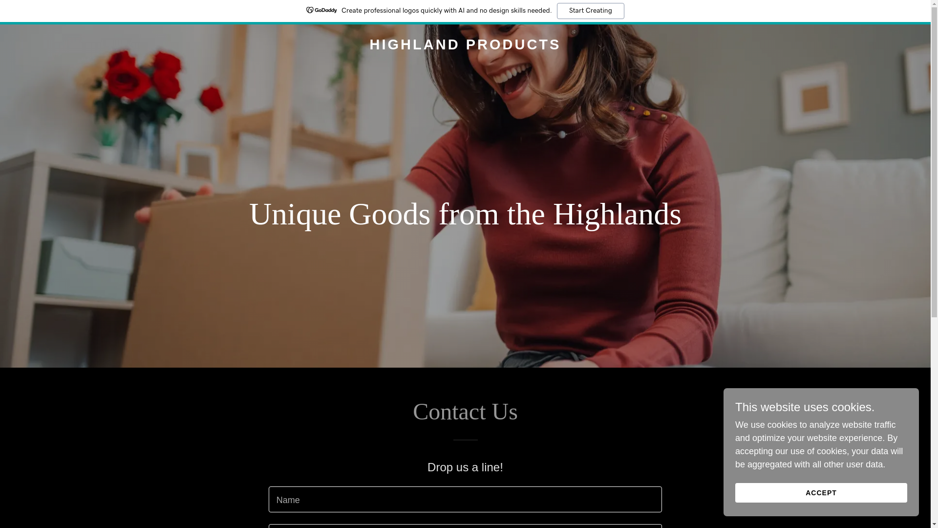 website screenshot of https://highlandproducts.store/
