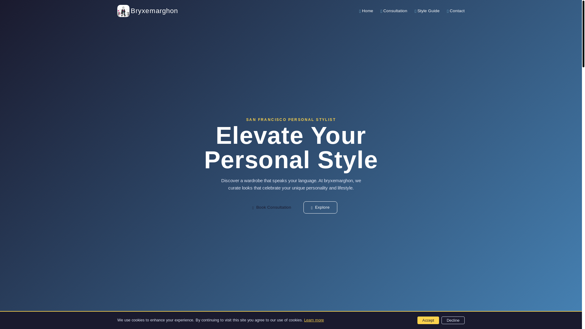 website screenshot of https://bryxemarghon.world/