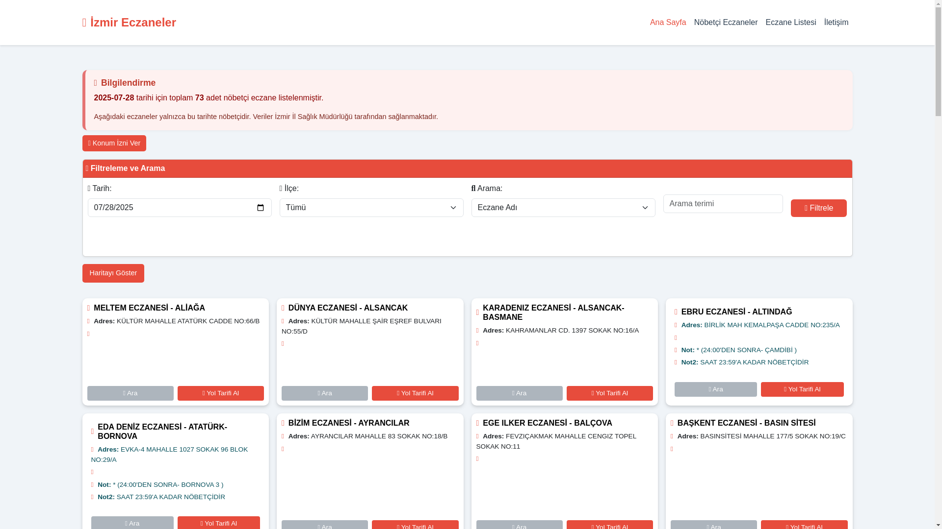 website screenshot of https://izmireczane.net