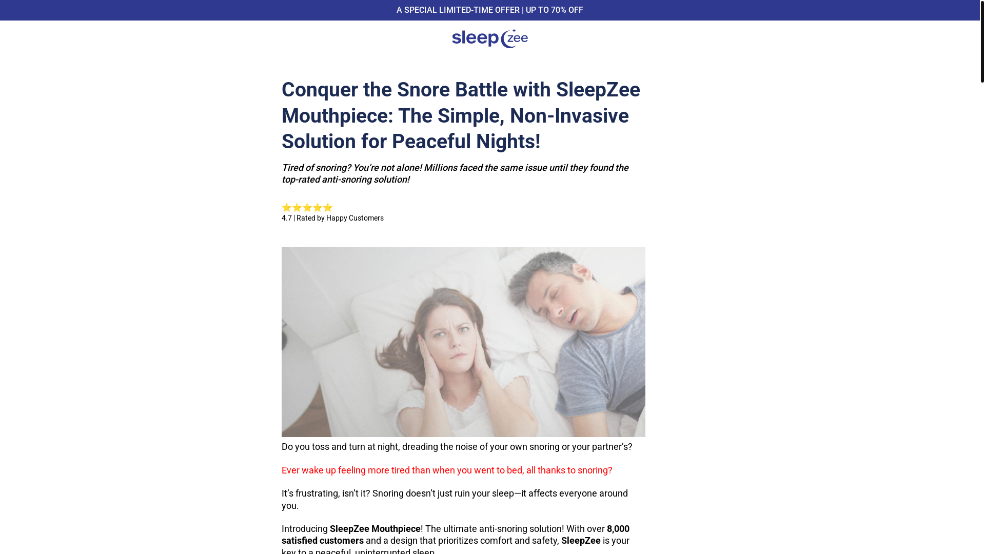 website screenshot of https://sleepzee-mouthpiece.site/