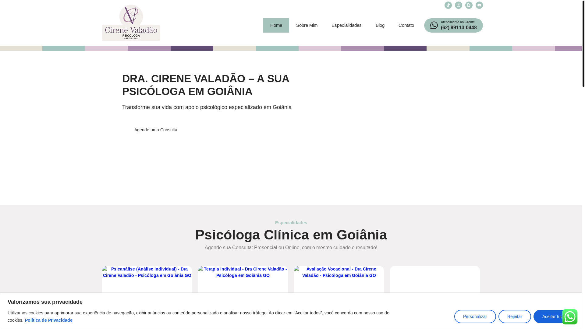 website screenshot of https://psicologaemgoiania.blog.br/