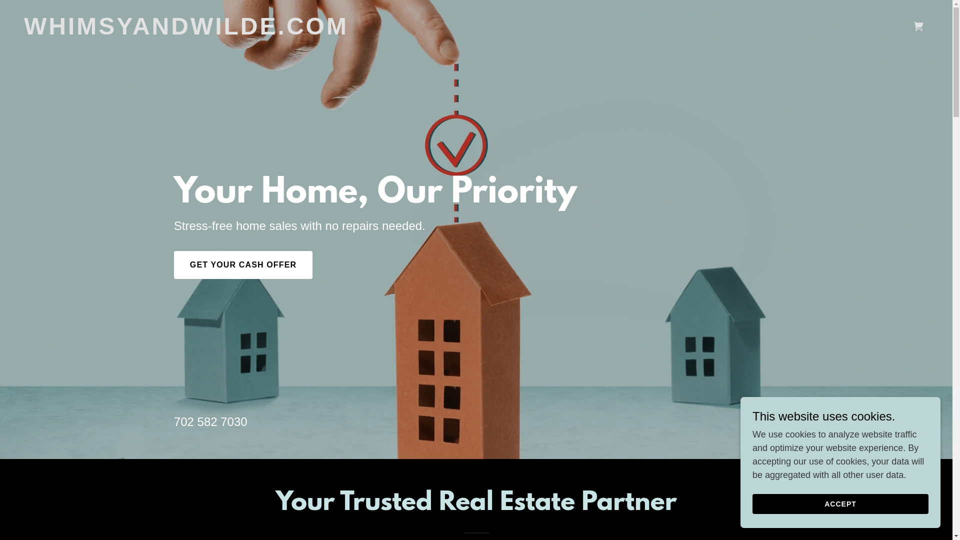 website screenshot of https://whimsyandwilde.com/