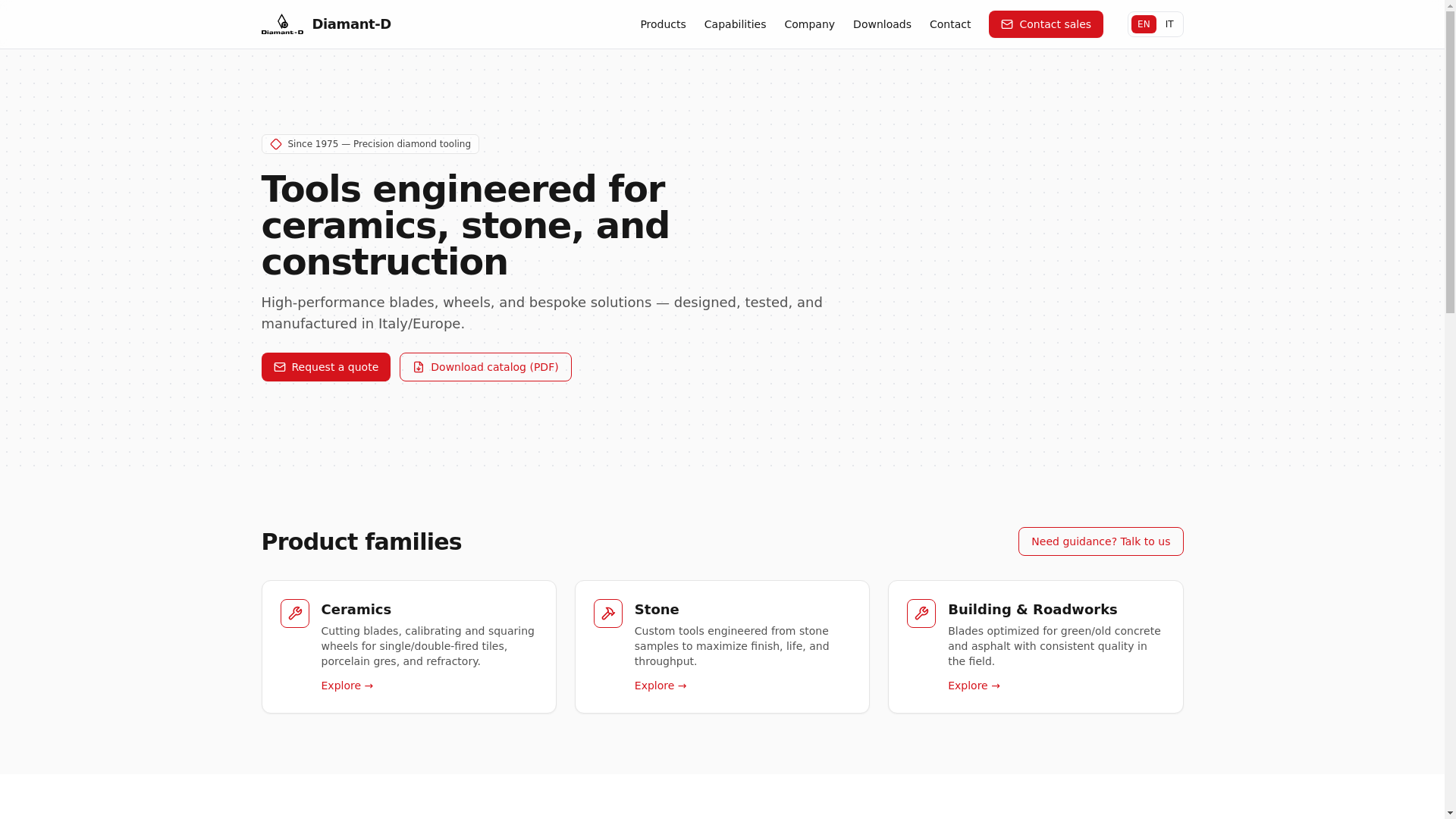 website screenshot of https://diamant-d-website.pages.dev/