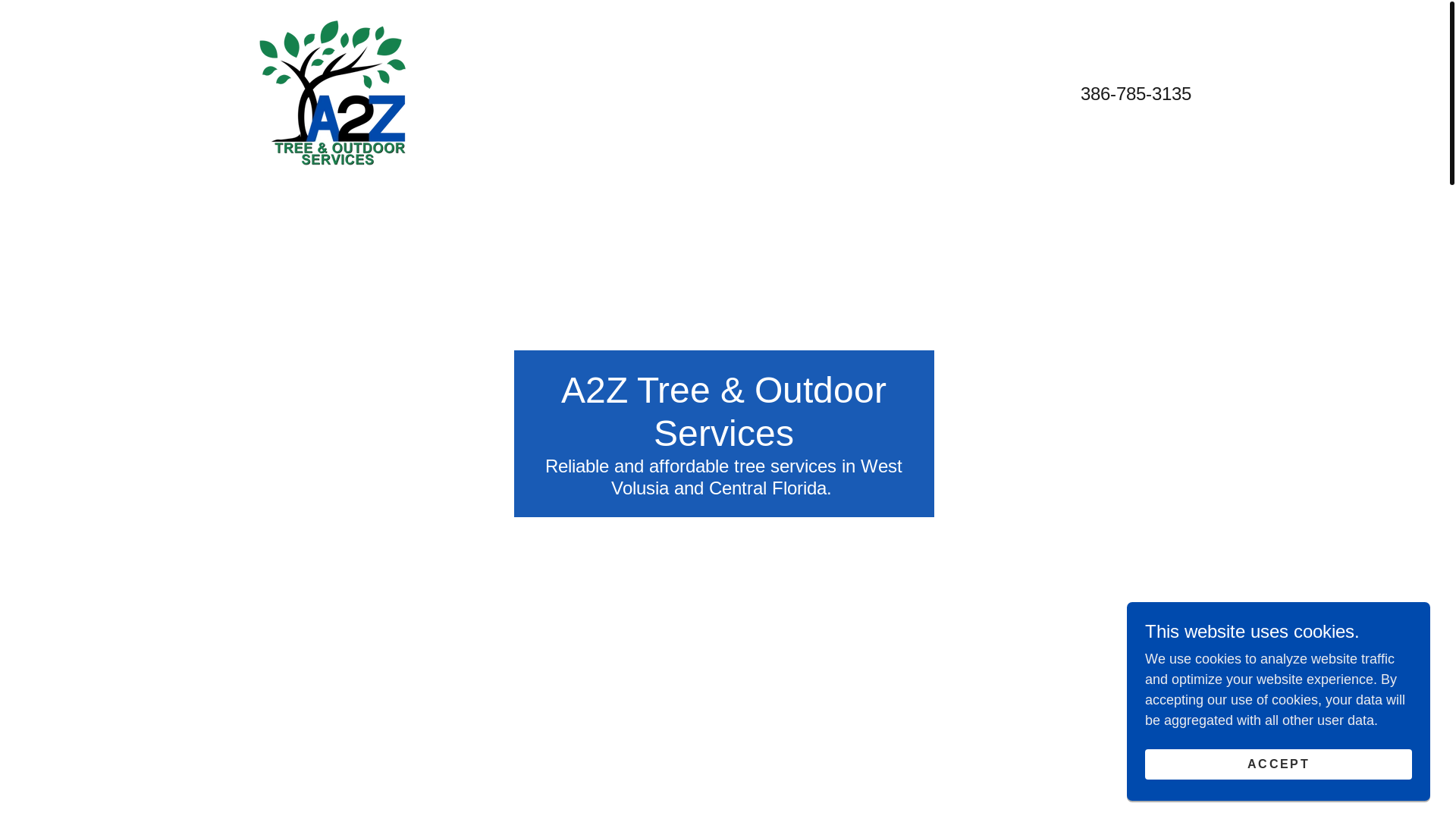 website screenshot of https://a2z-treeservice.com/