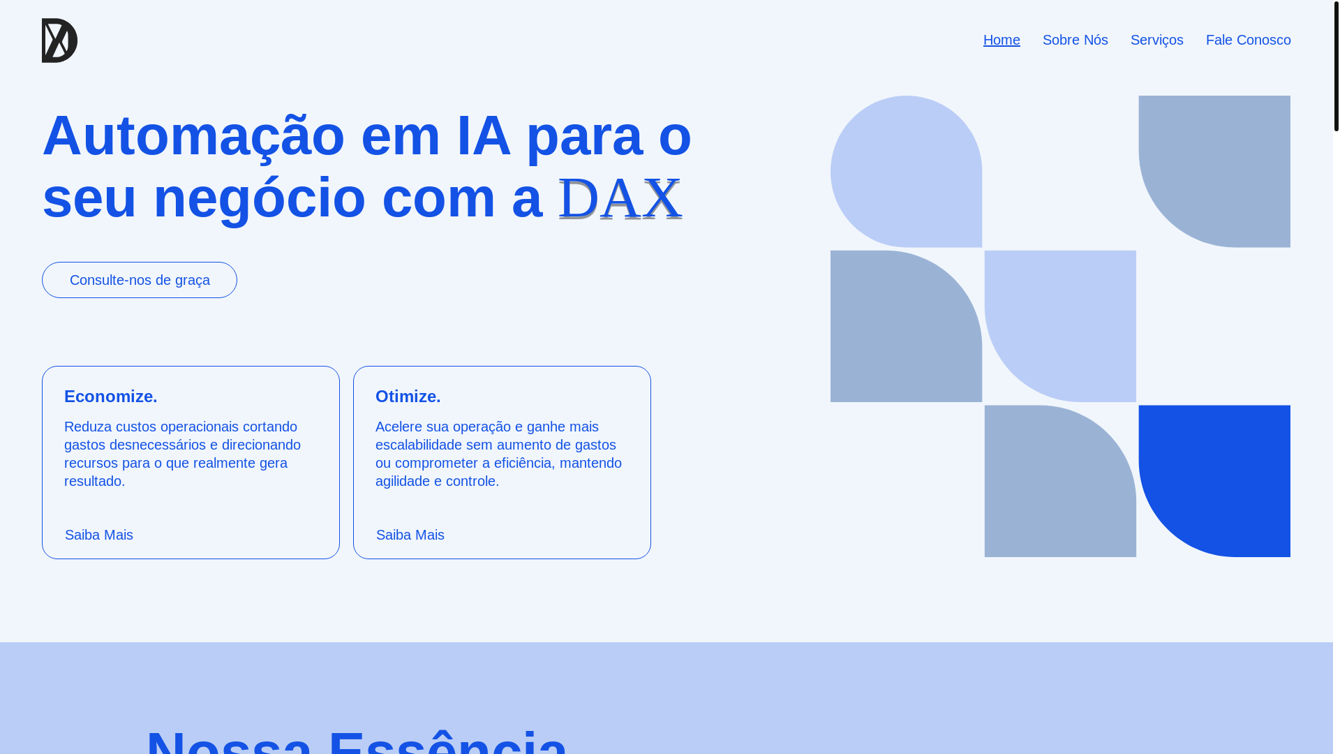 website screenshot of https://dax-automation.com/