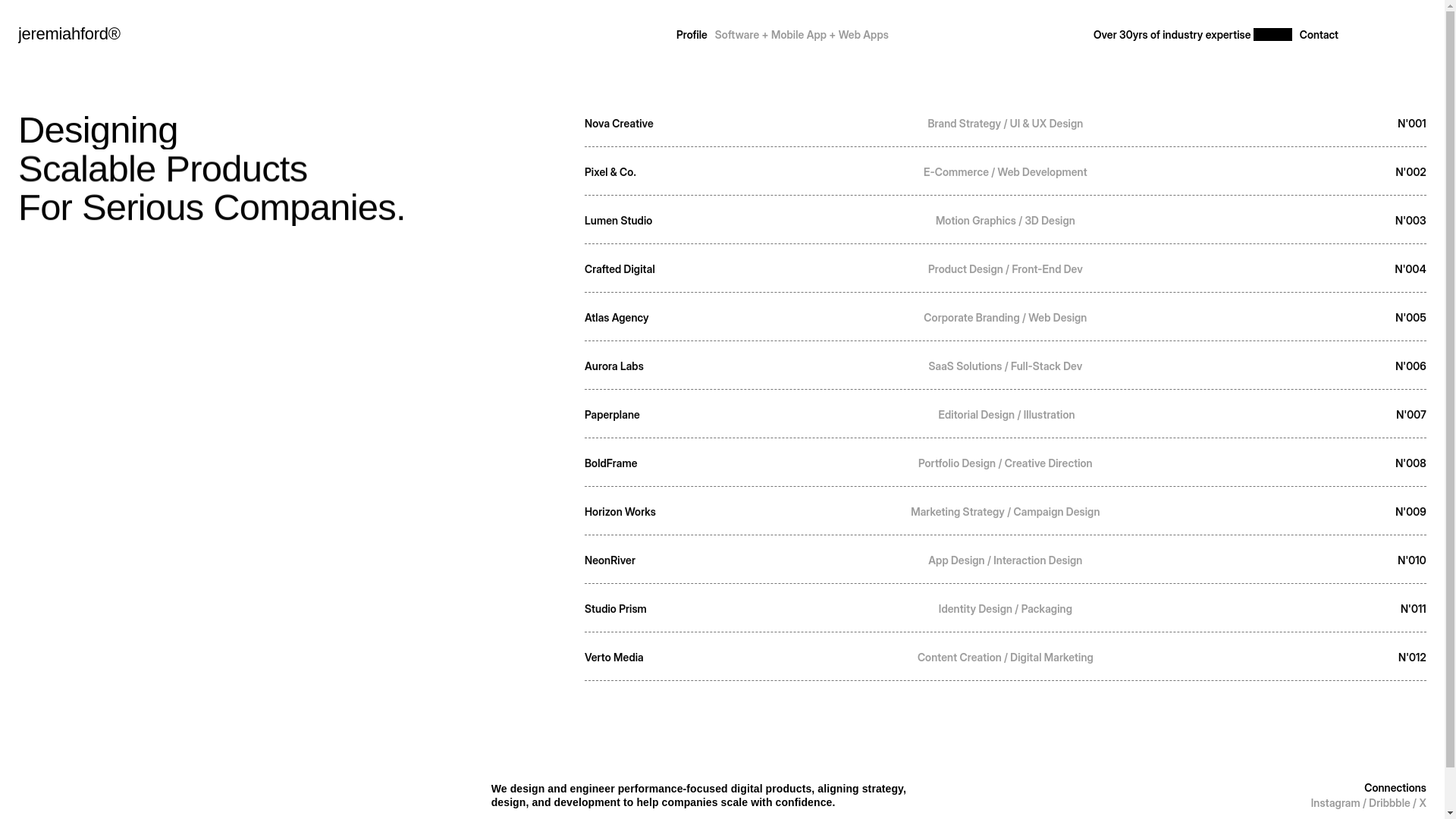 website screenshot of https://jeremiahford.co/