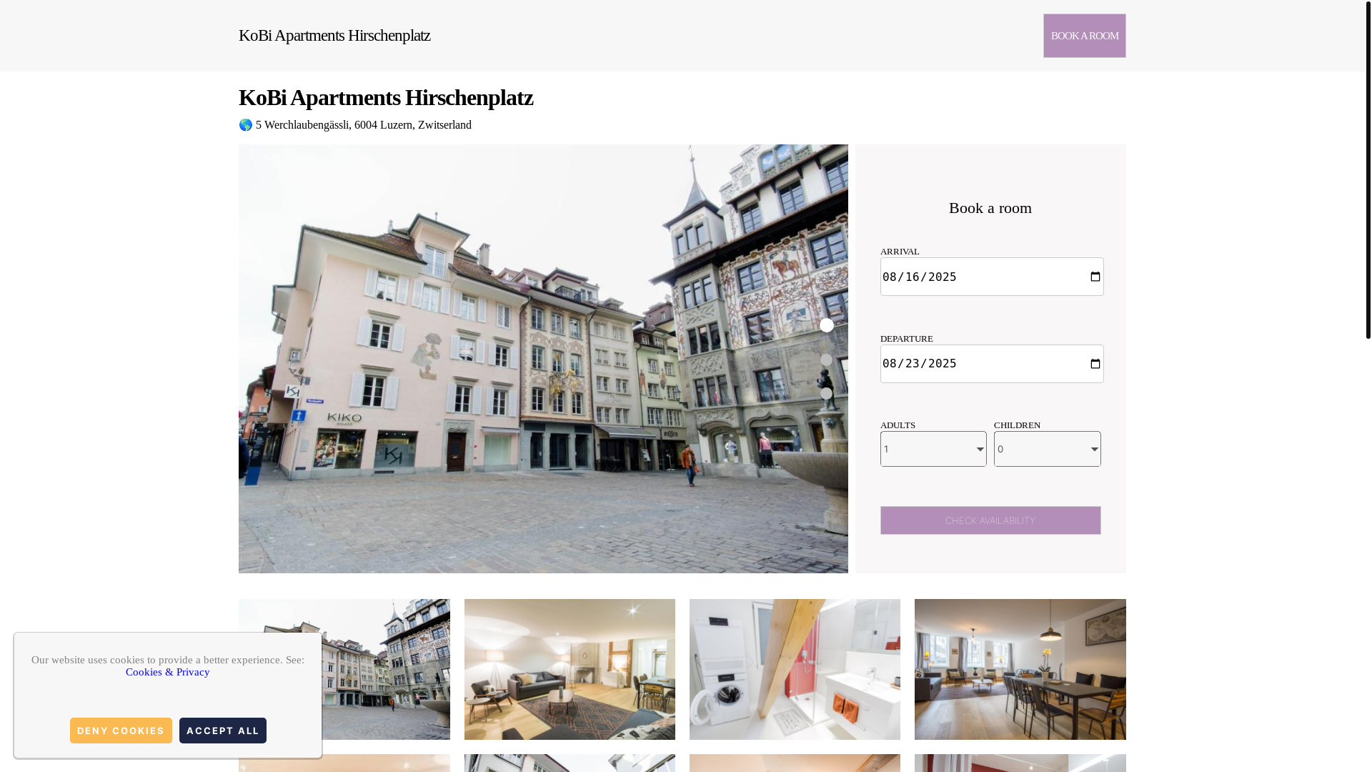 website screenshot of https://hirschenplatz-apartments.com.es/