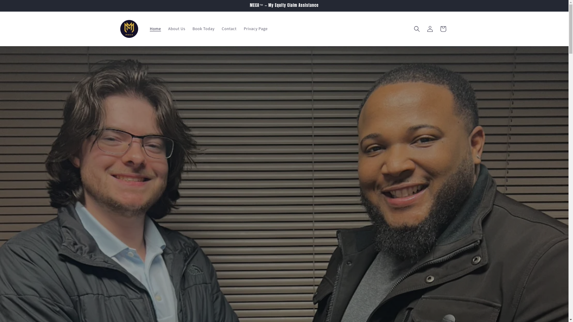 website screenshot of https://mecaclaims.com/