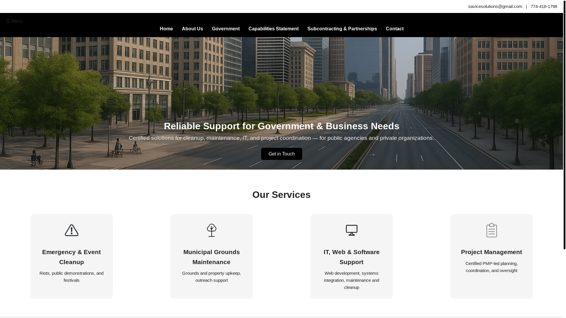 website screenshot of https://savicesolutions.com/