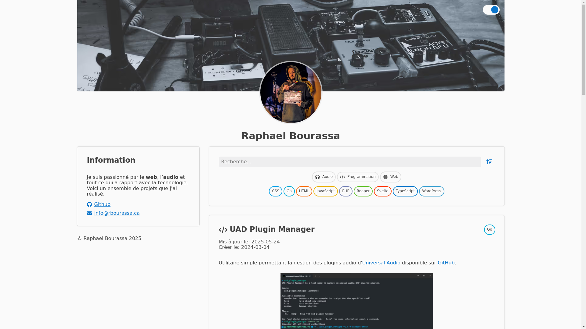 website screenshot of https://rbourassa.ca/