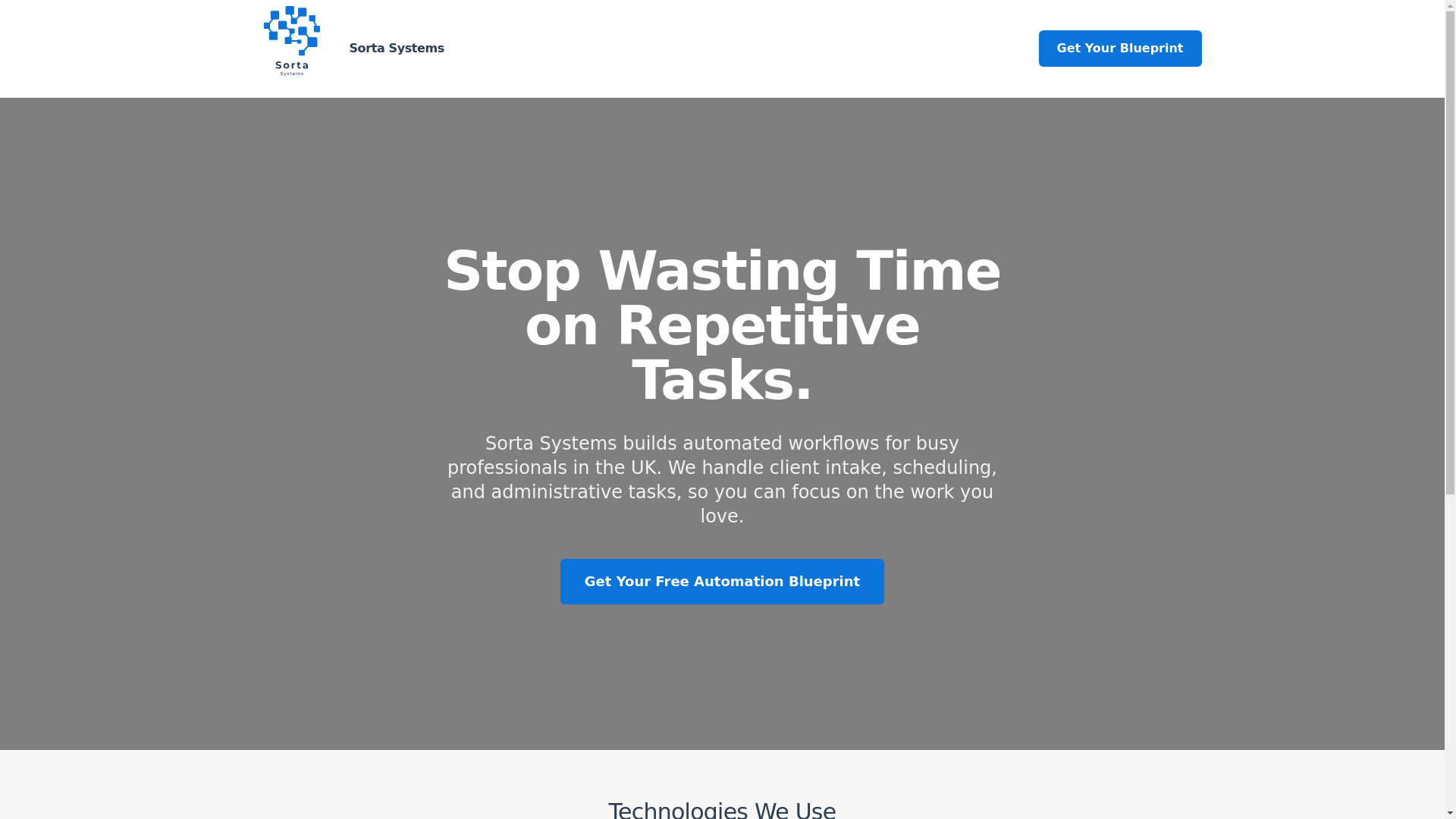 website screenshot of https://sortasystems.pages.dev/