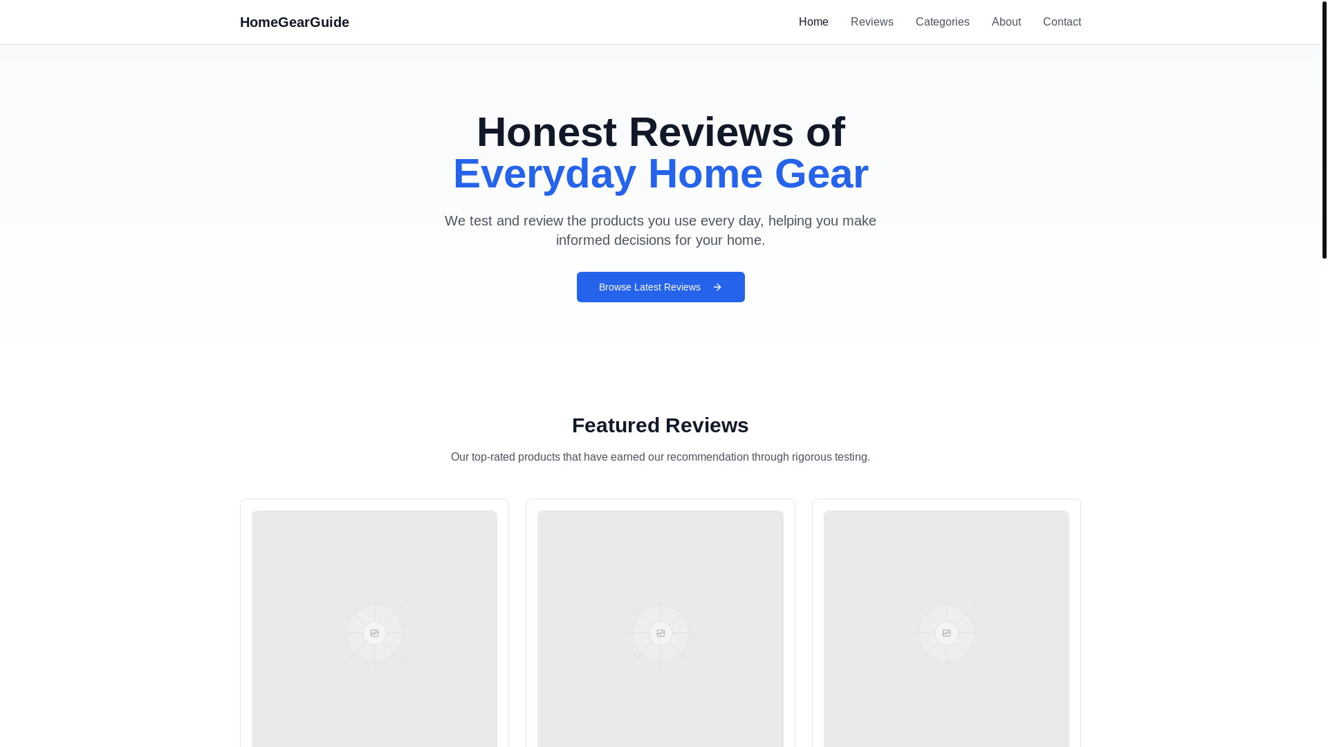 website screenshot of https://thehomegearguide.com/