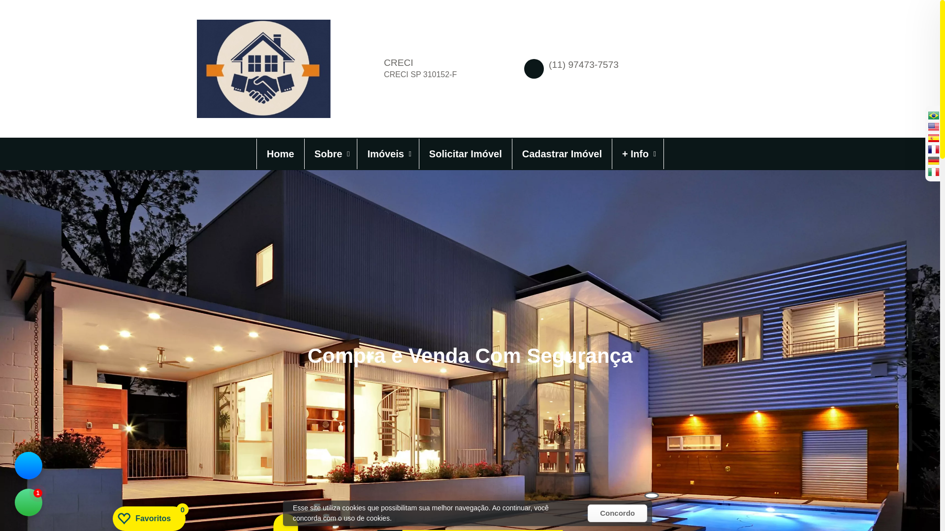 website screenshot of https://corretoronlinecasa.com.br/