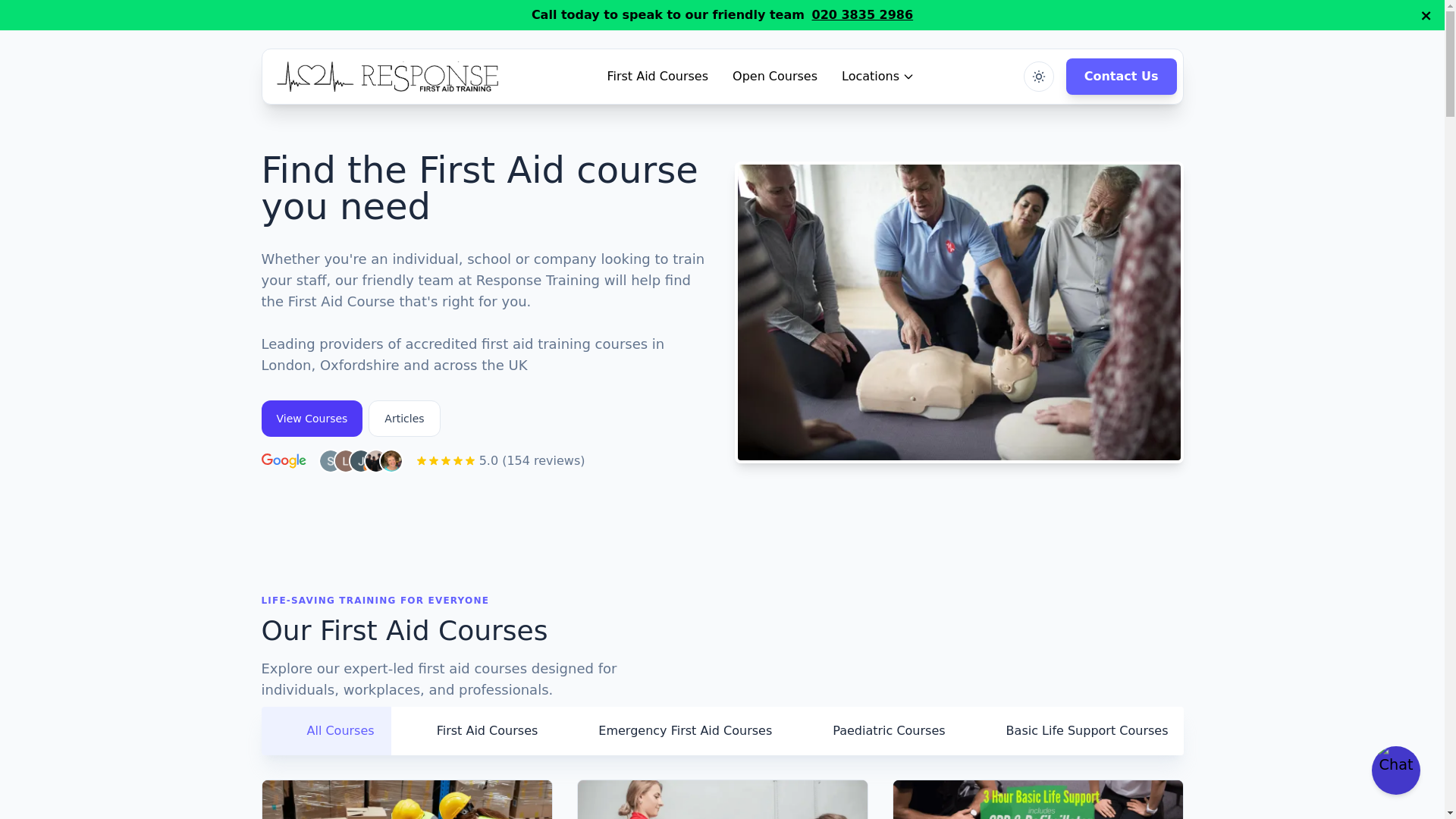 website screenshot of https://responsetraining.pages.dev/