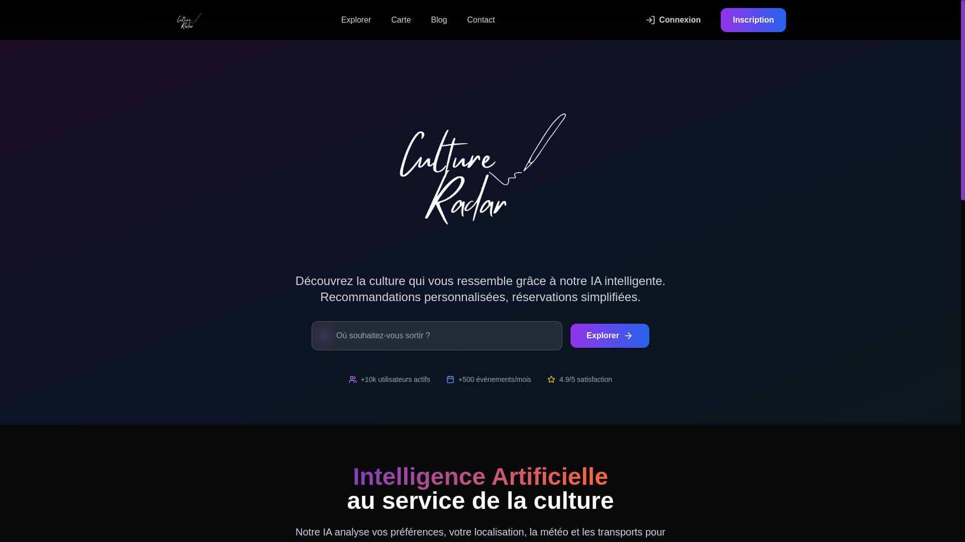 website screenshot of https://cultureradar.eu/