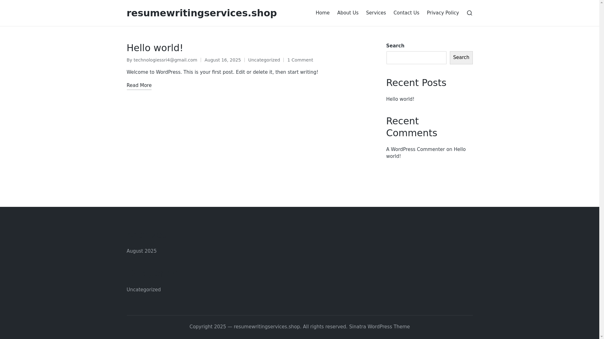 website screenshot of https://resumewritingservices.shop/