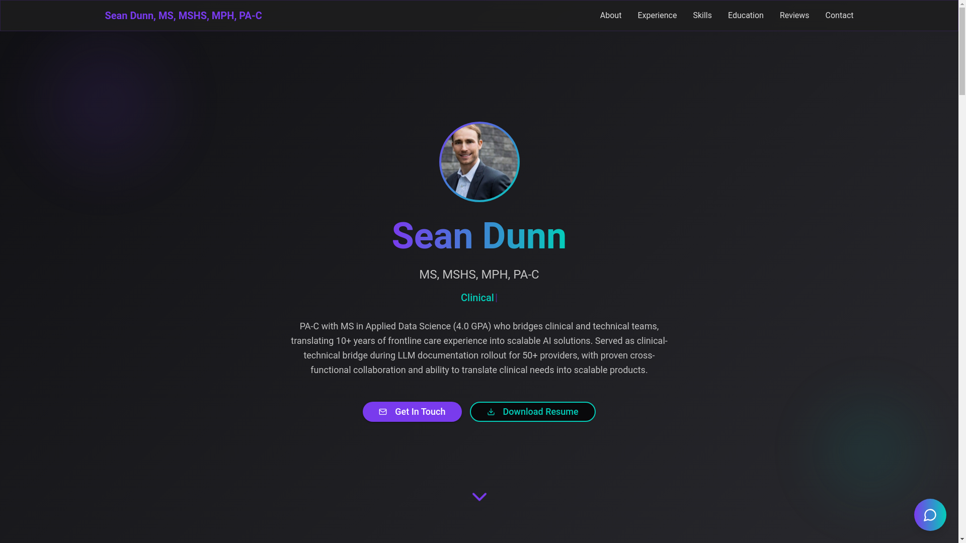 website screenshot of https://my-ai-website-seanpdunn.pages.dev/