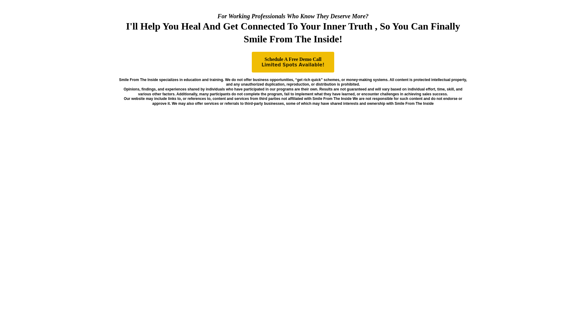 website screenshot of https://thesmilefromtheinside.com/