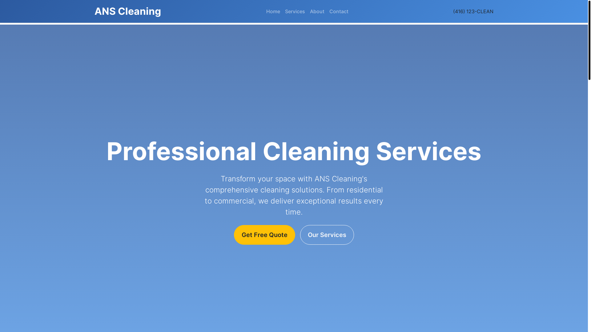 website screenshot of https://anscleaning.ca/