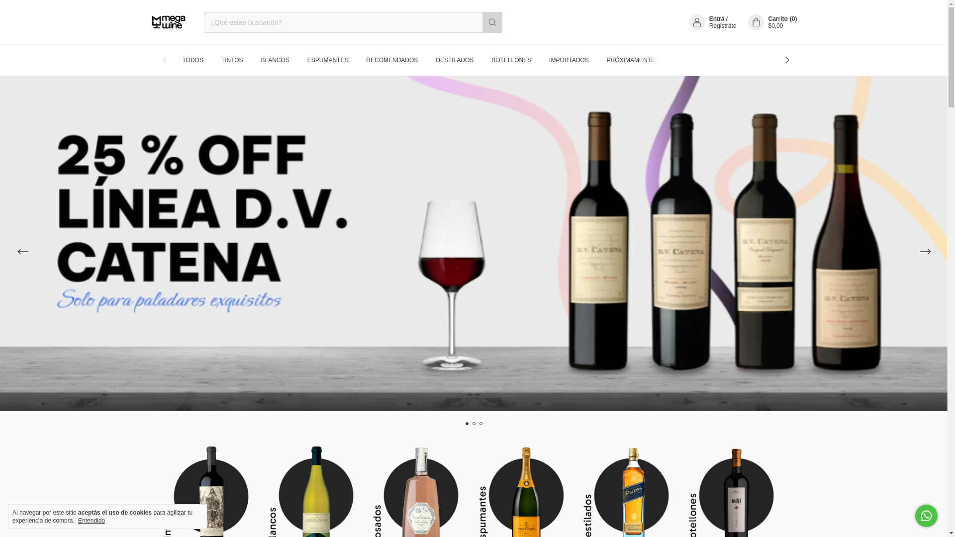 website screenshot of https://megawine.com.ar/