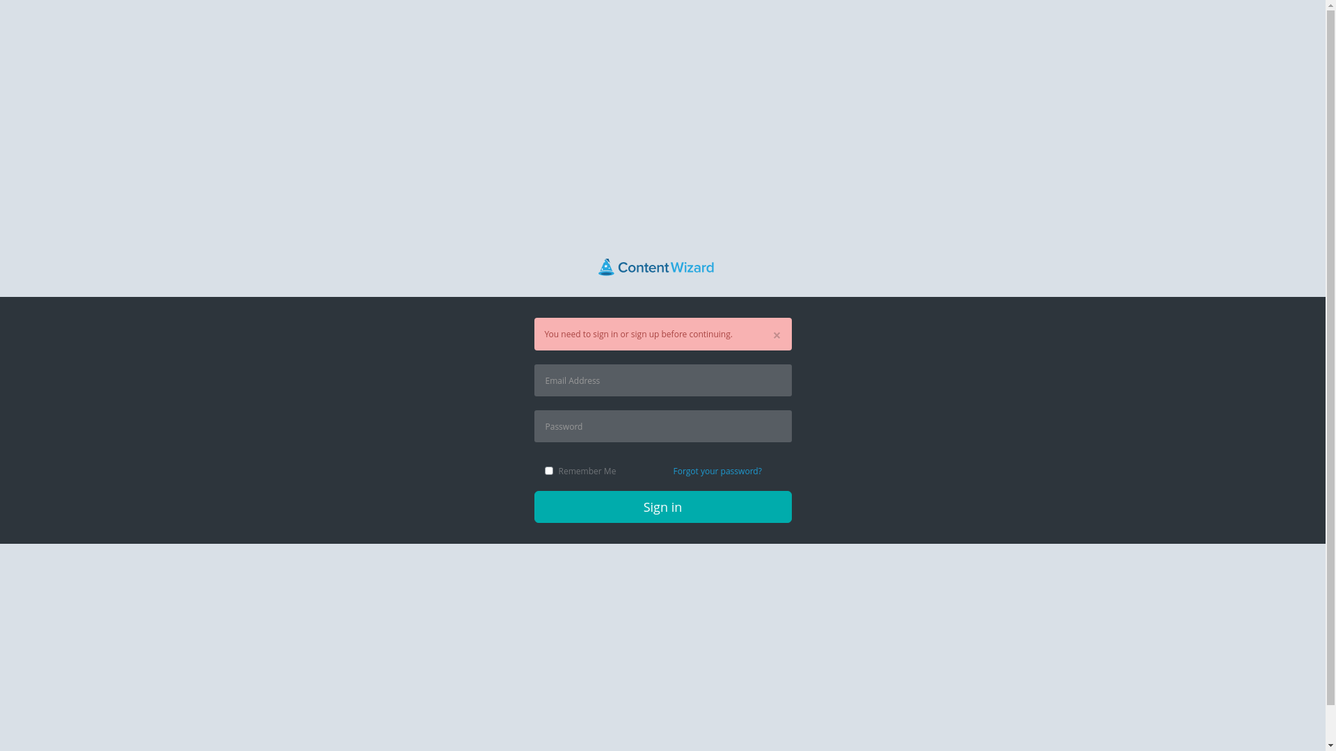 website screenshot of https://contentwizard.io/