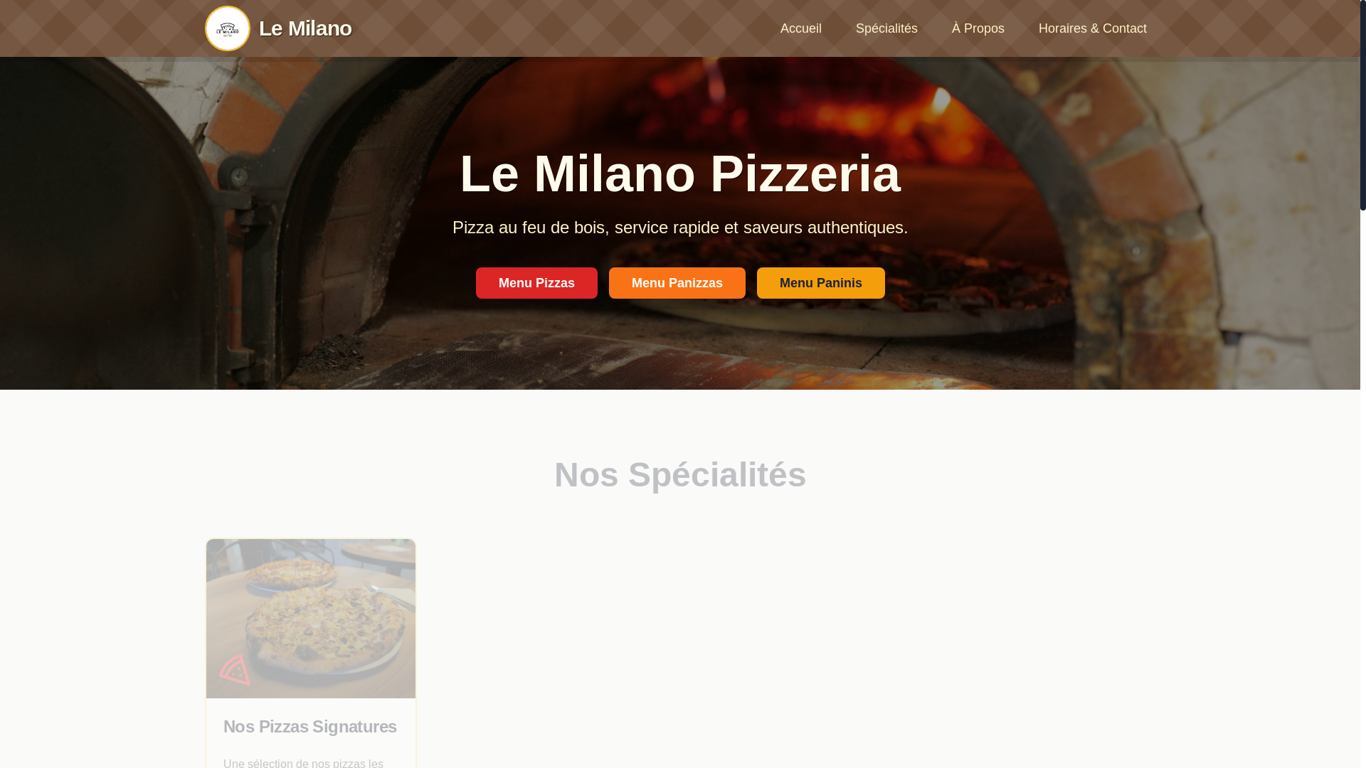 website screenshot of https://lemilano-pizza.com/
