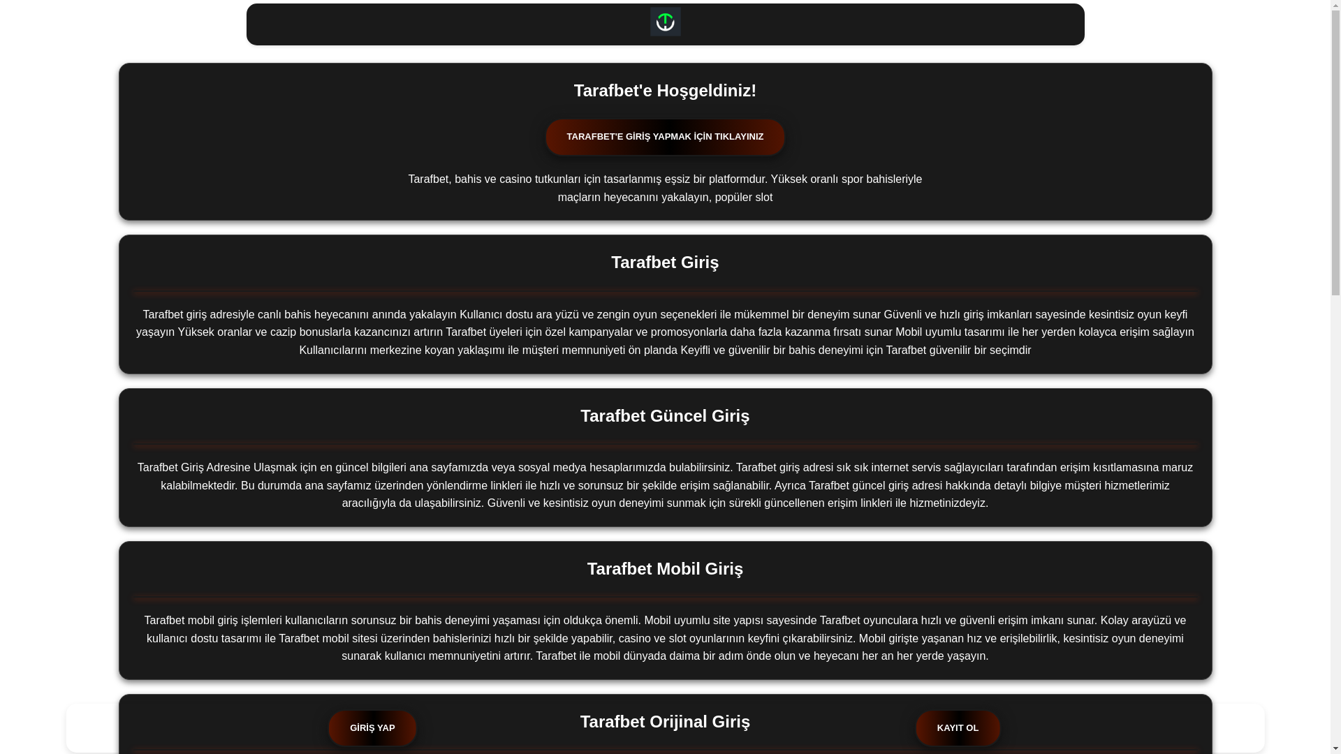 website screenshot of https://tarafbet-guncelgiris.com/