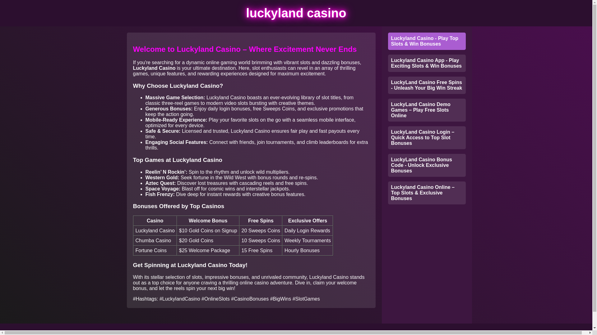 website screenshot of https://luckyland-casinoiqr.pages.dev/