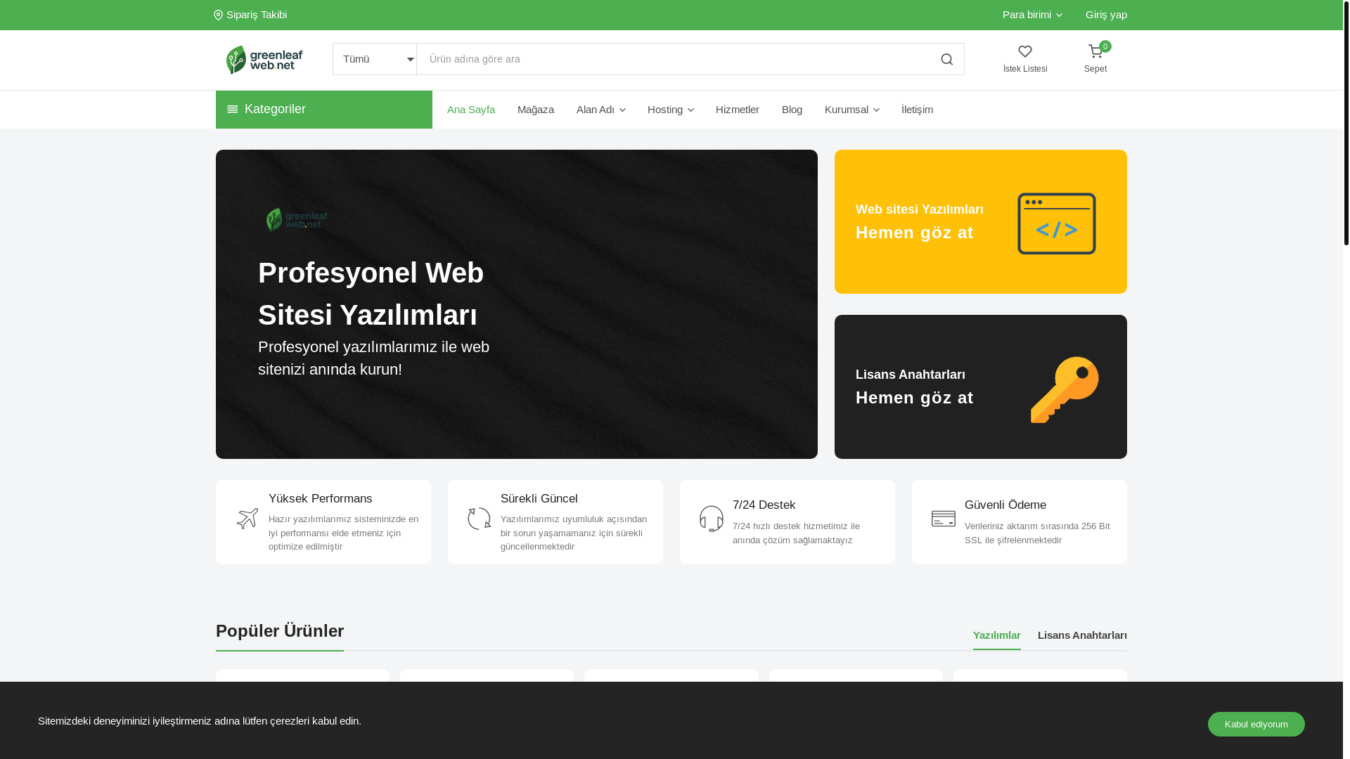 website screenshot of https://greenleafweb.net