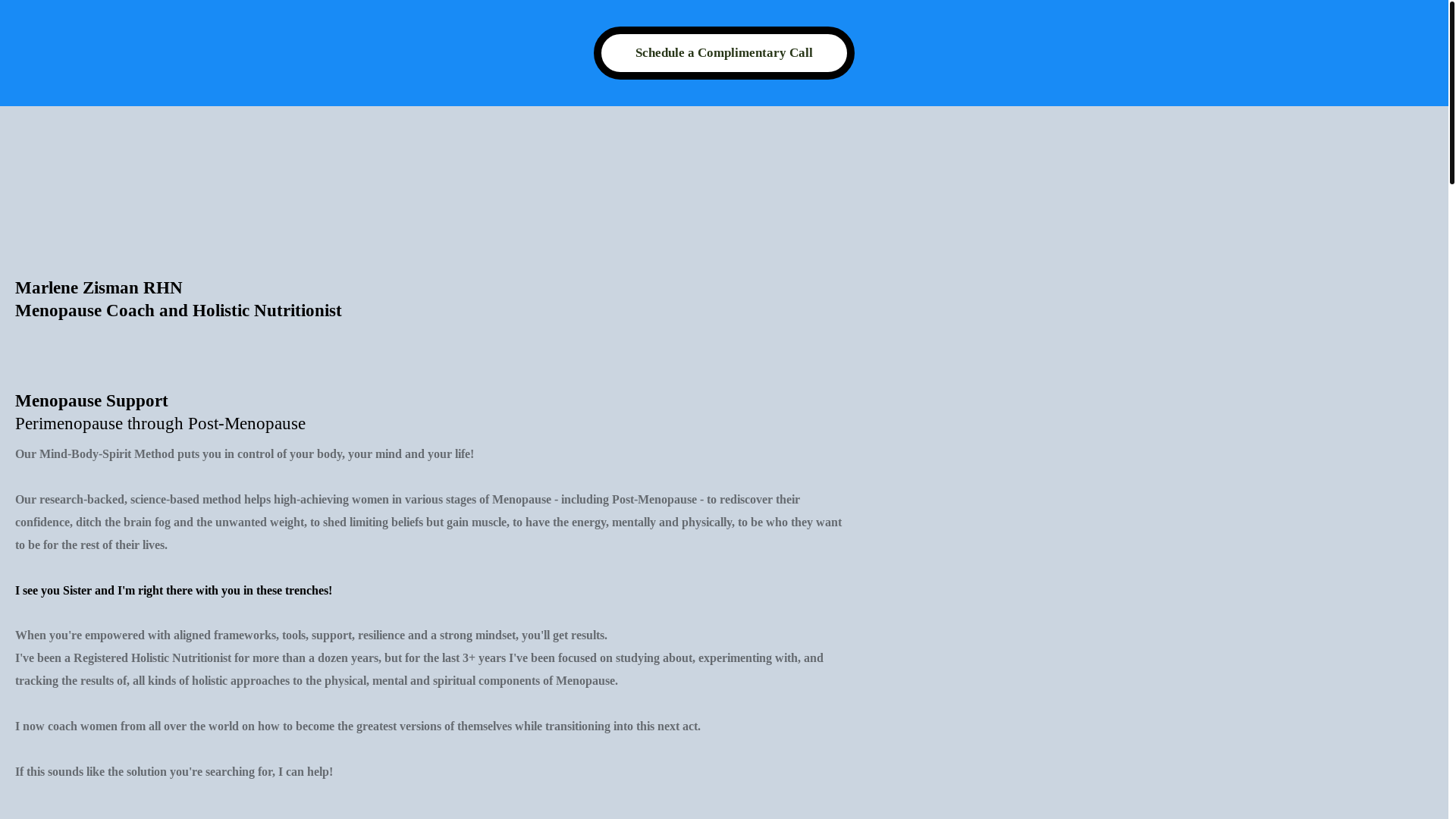 website screenshot of https://marlenezismancoaching.com/