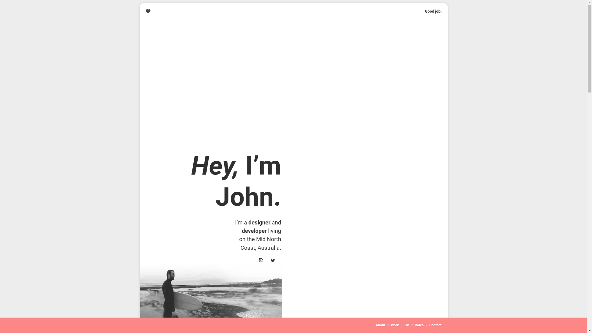 website screenshot of https://good-job-john-static.pages.dev/