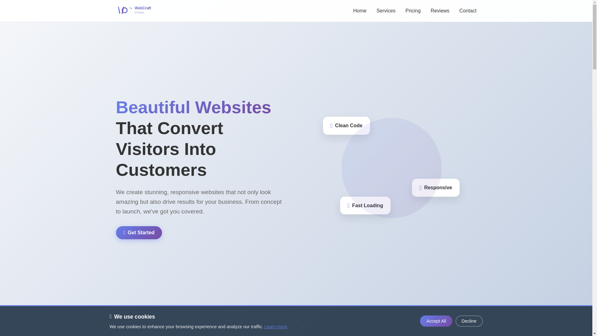 website screenshot of https://webcraftstudio.pages.dev/
