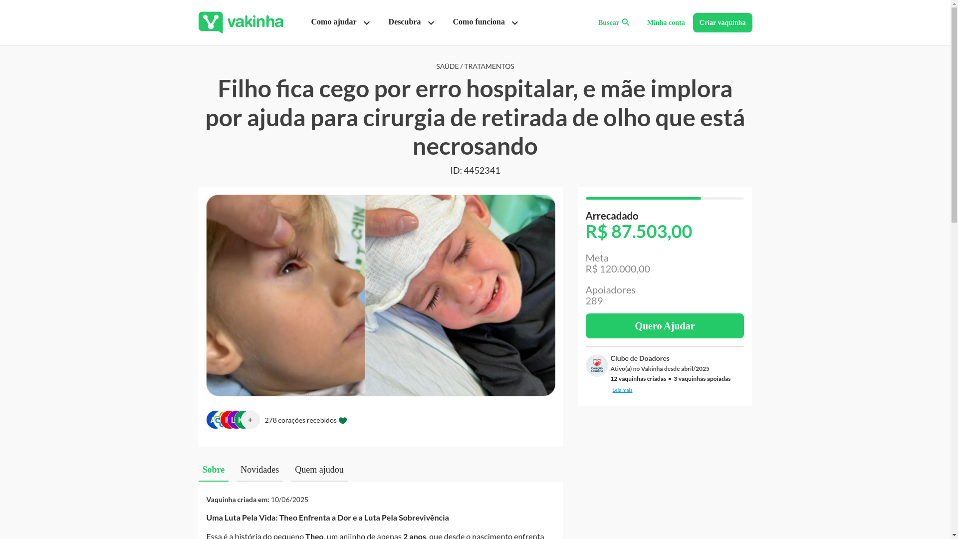 website screenshot of https://coracaosolidario.space/