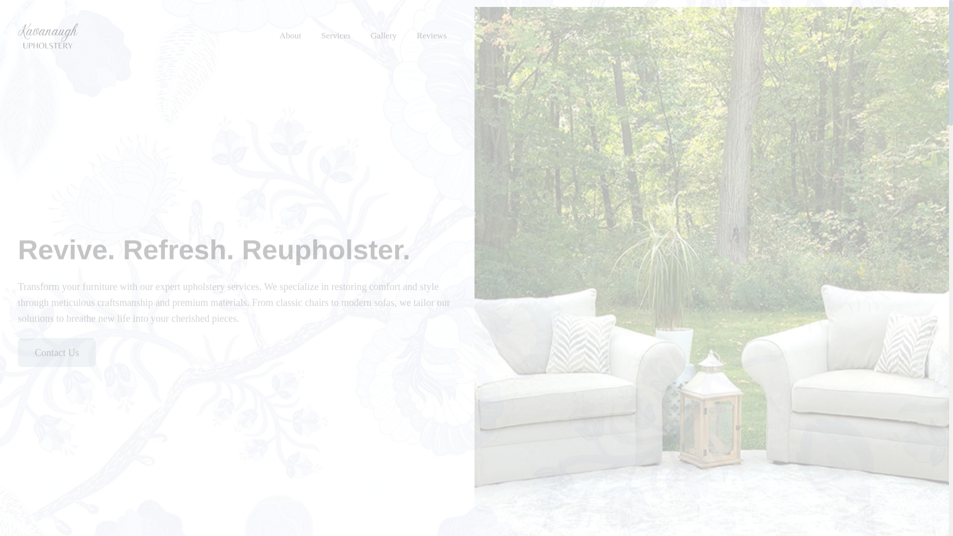 website screenshot of https://kavanaughupholstery.com/