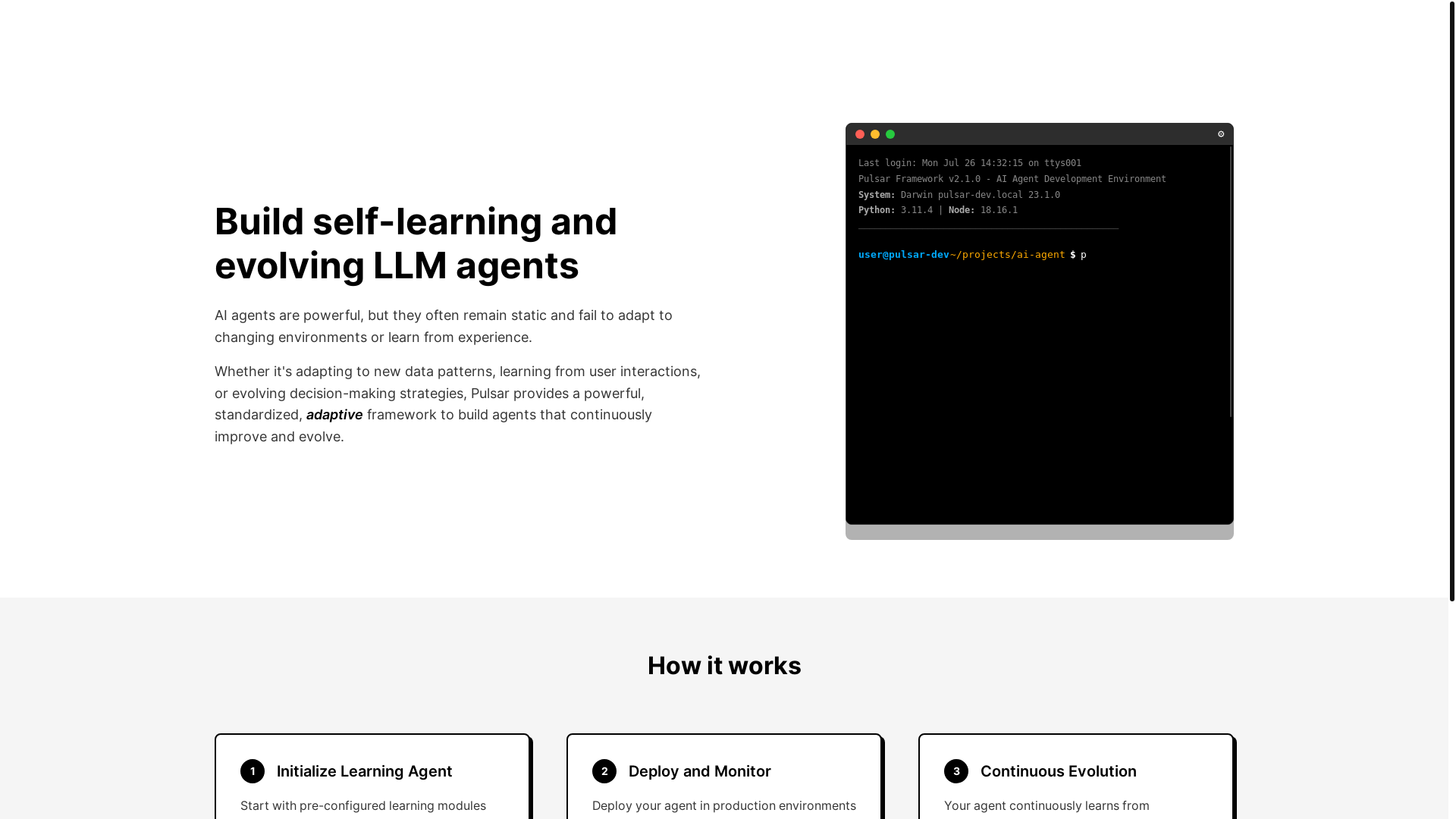 website screenshot of https://pulsar-agent.cc/
