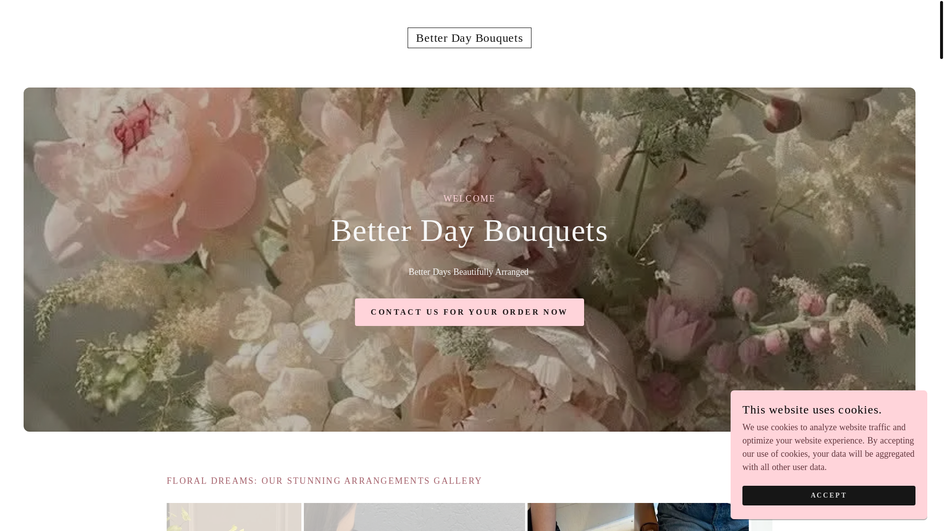 website screenshot of https://betterdaybouquets.com/