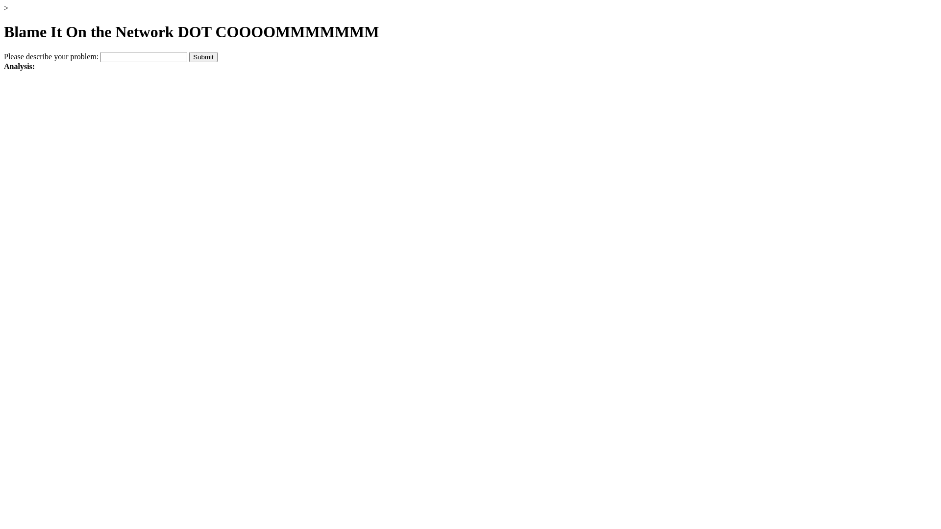 website screenshot of https://blameitonthenetwork.com/