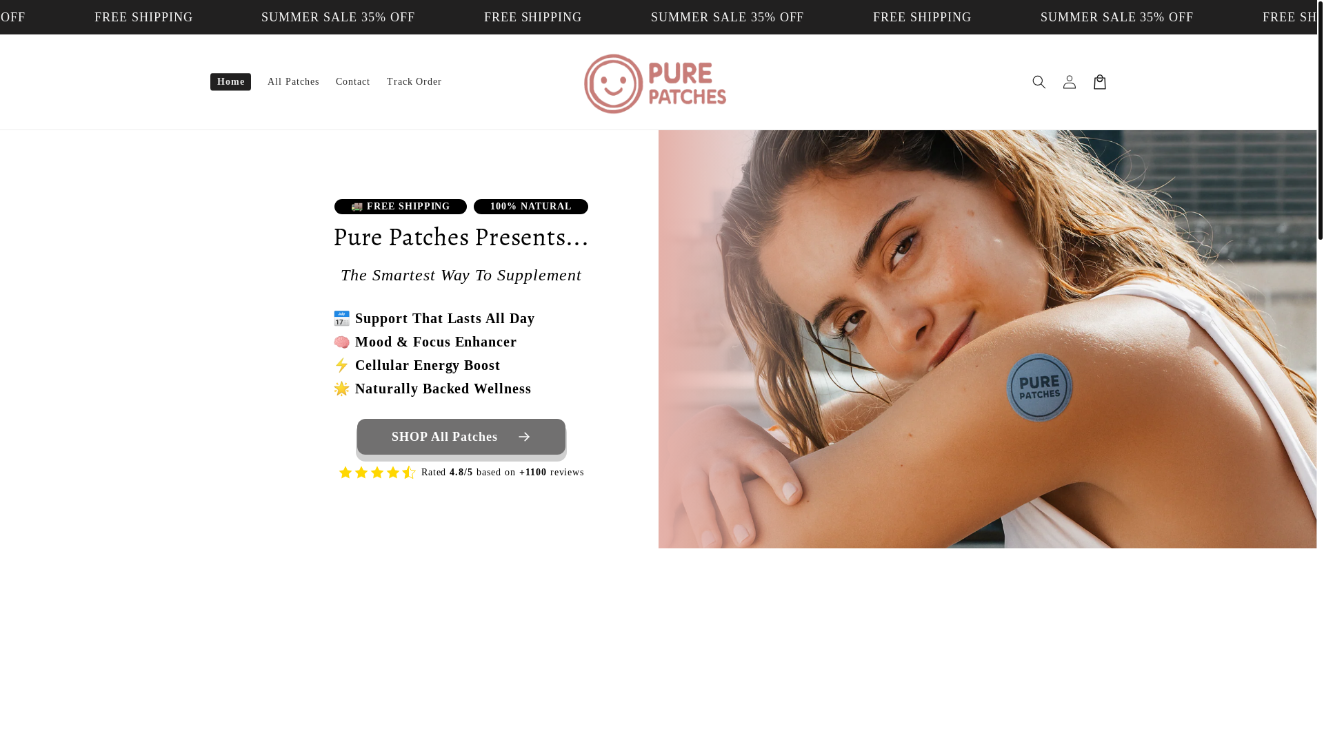 website screenshot of https://purepatches.shop/