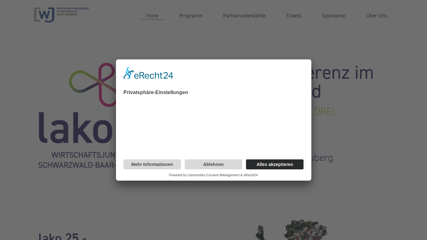 website screenshot of https://lako25.de/
