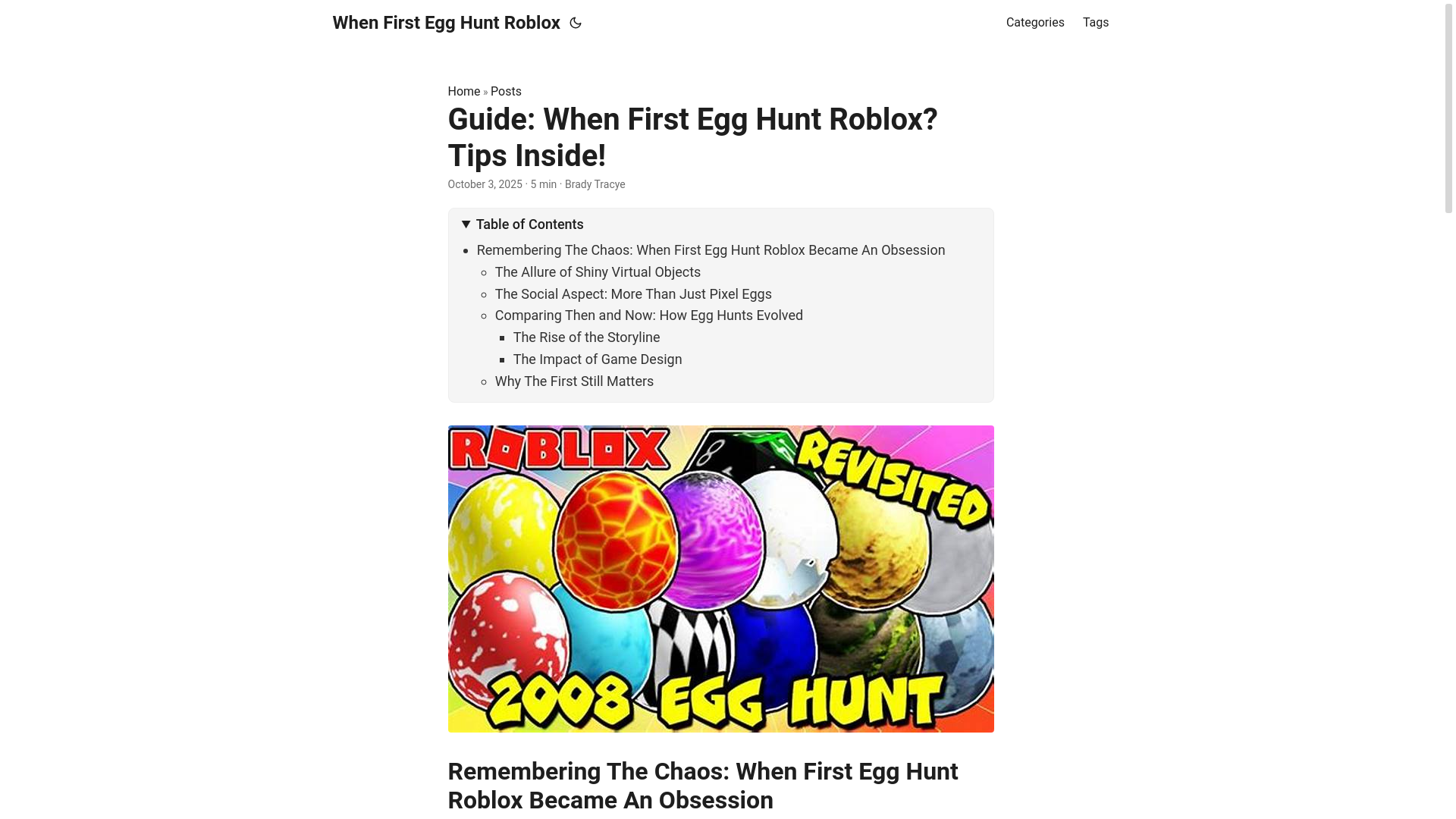 website screenshot of https://when-first-egg-hunt-roblox.pages.dev/