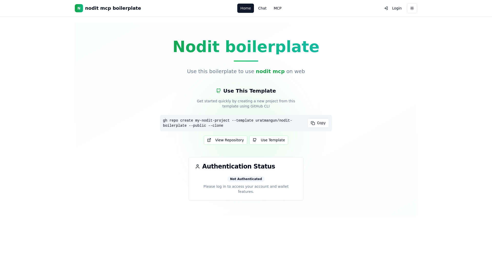 website screenshot of https://nodit-boilerplate.pages.dev/