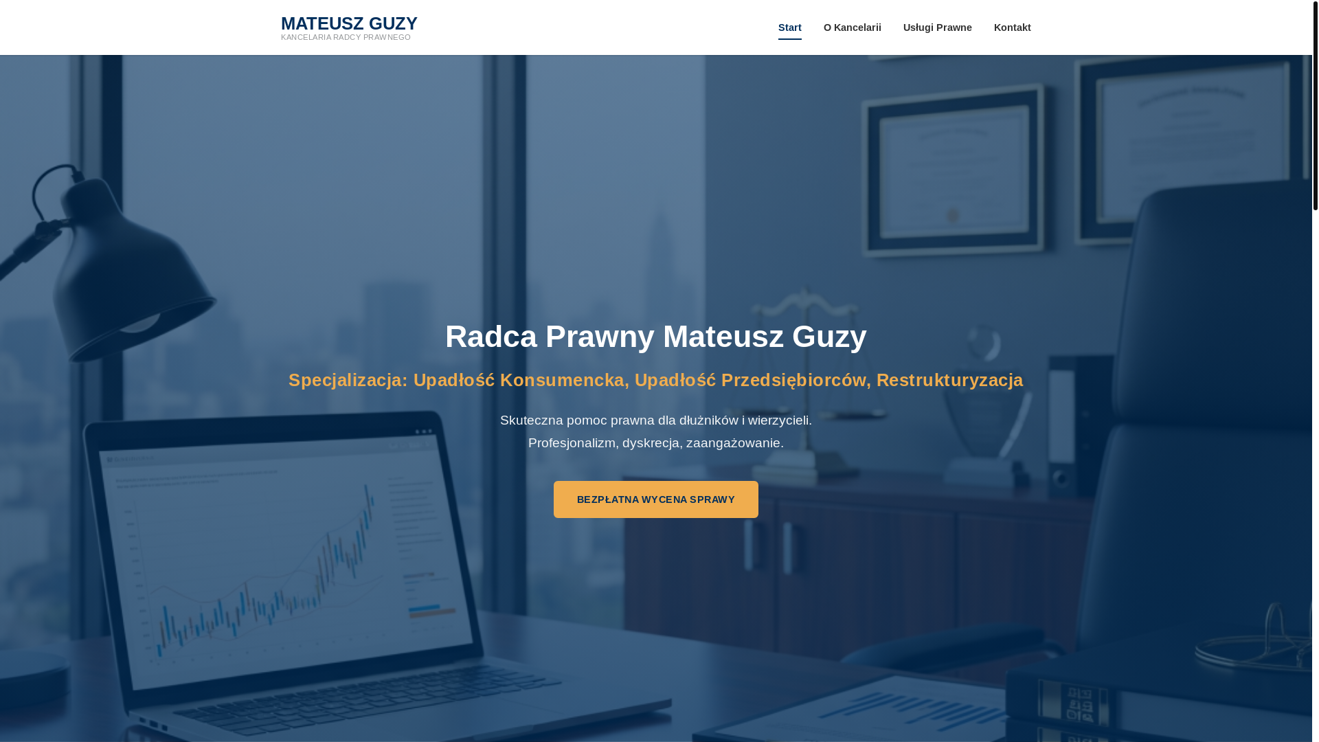 website screenshot of https://mateuszguzy.pl/