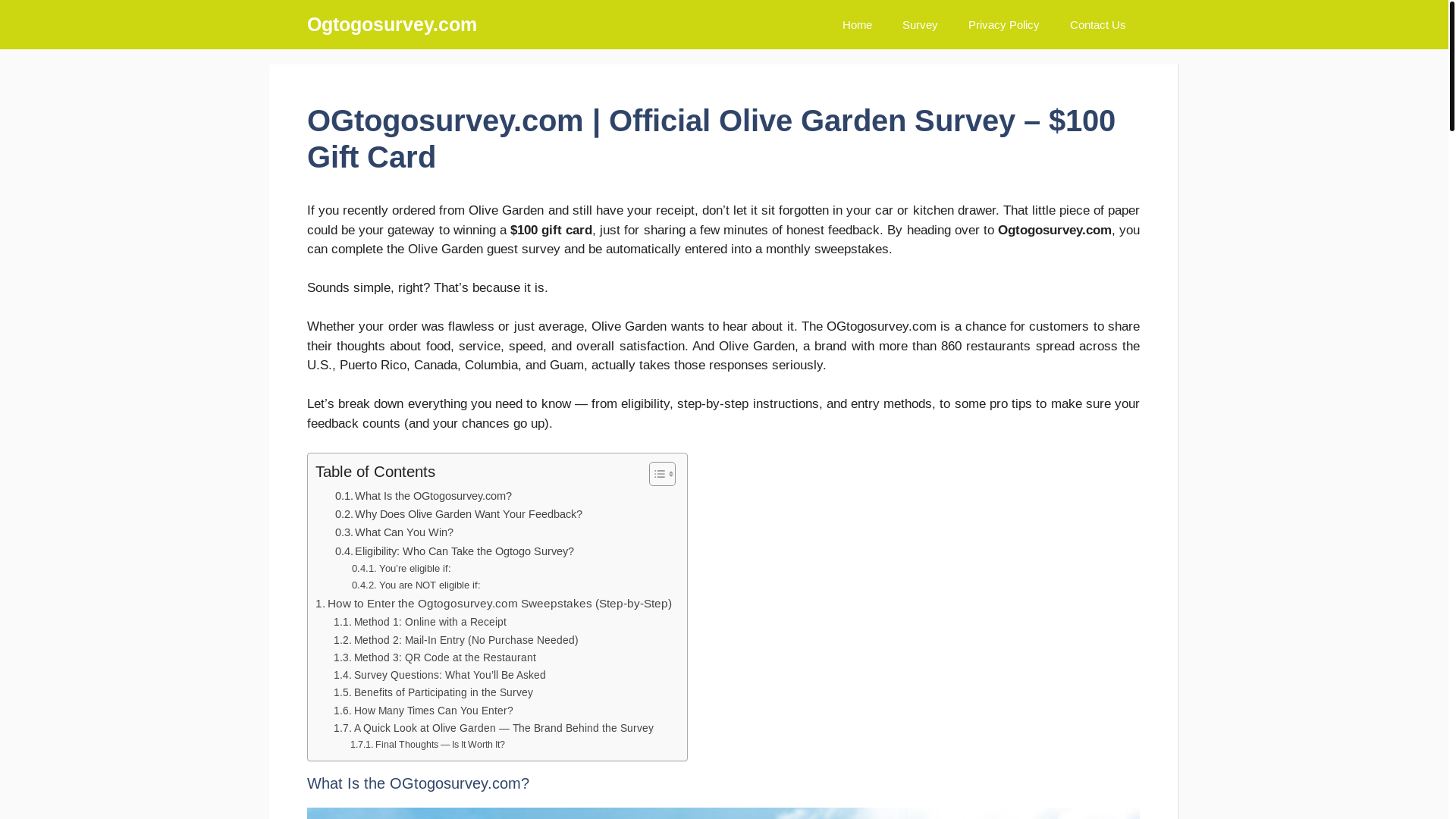 website screenshot of https://ogtogosurvey.info/