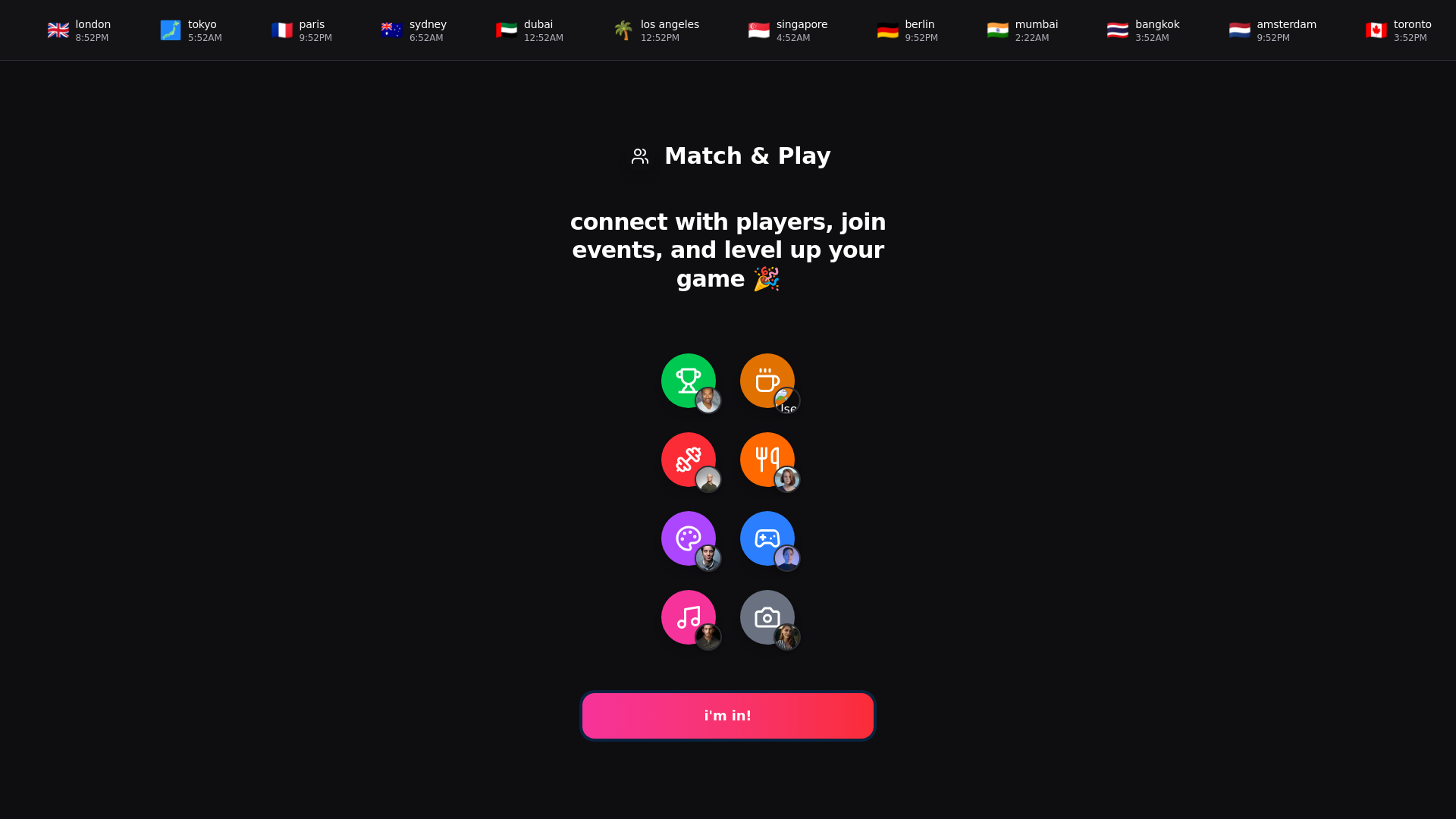 website screenshot of https://matchandplay.io/