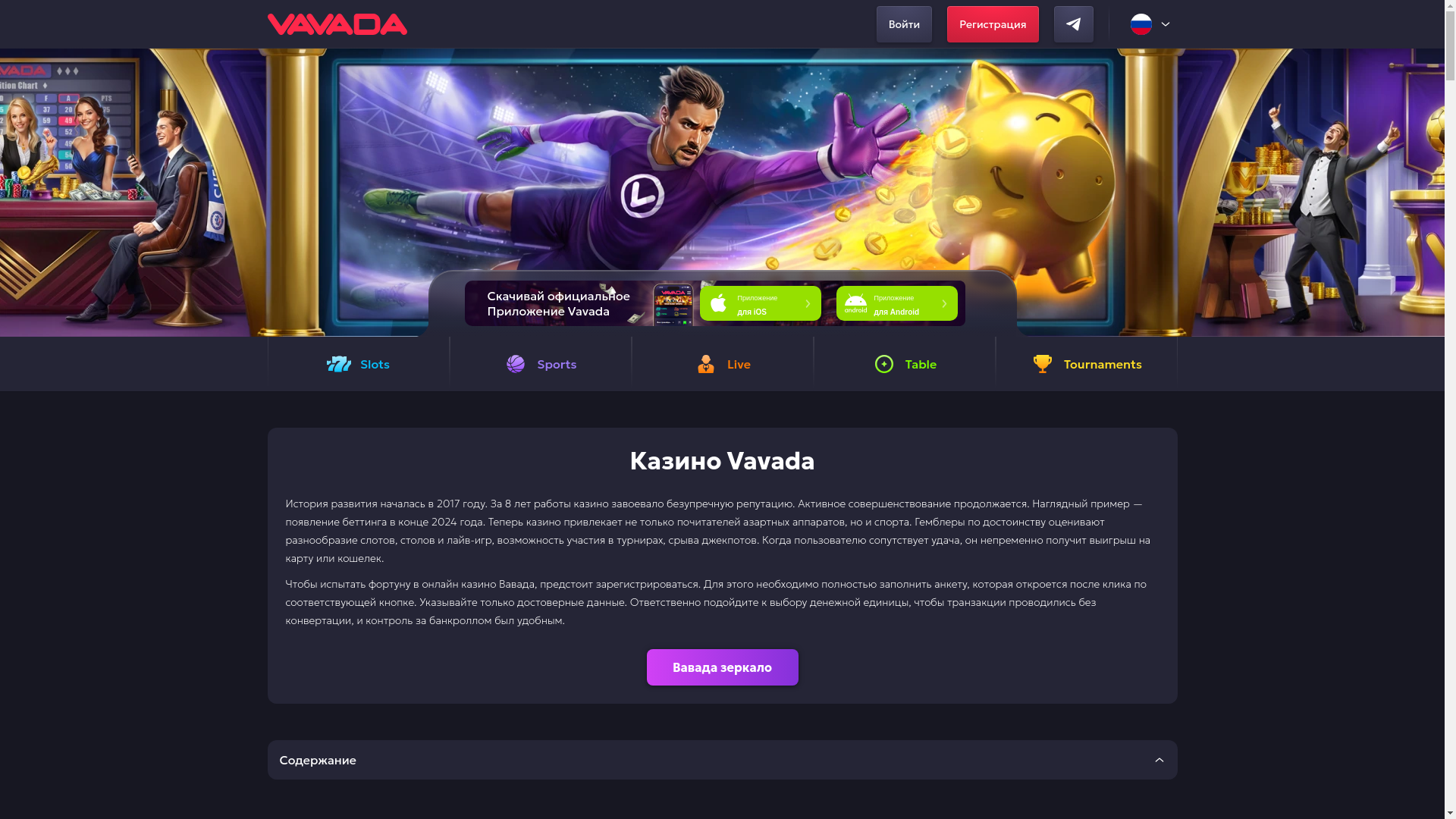 website screenshot of https://vavadaloks.com/