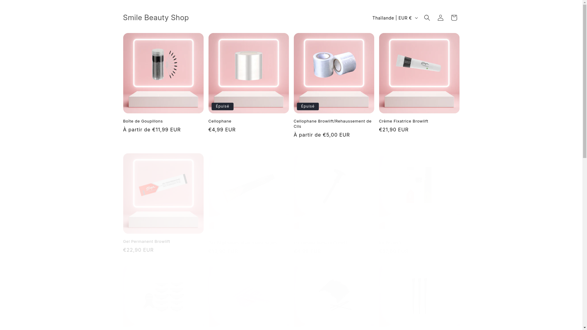 website screenshot of https://proshopbeauty.fr/